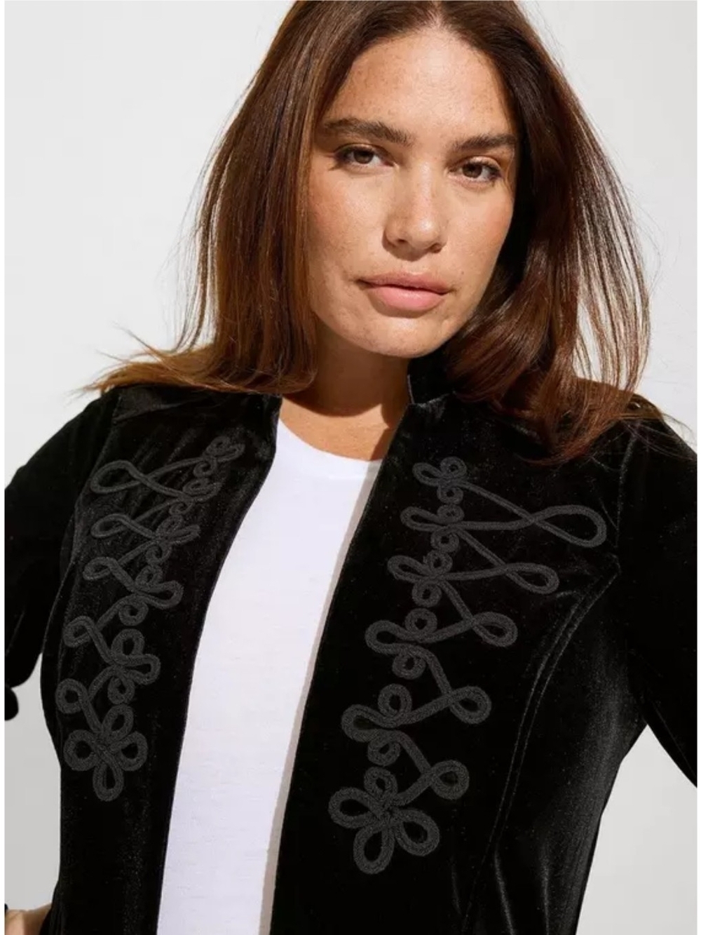Torrid Black Blazer Plus Size 2X Velvet Military Goth Tailored Jacket